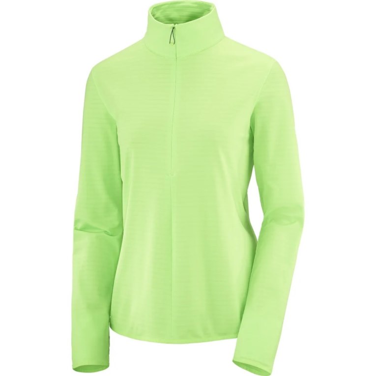 Dámské Bundy Salomon Essential Lightwarm Half Zip Zelene | CZ 16OZBGE